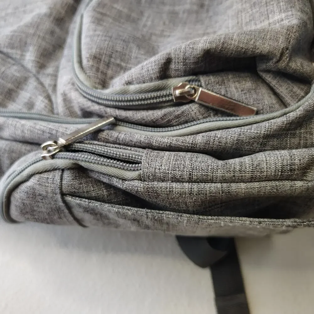 CoolBELL Diaper Bag Backpack Gray Insulated Bottle Pockets Travel Baby Carry On